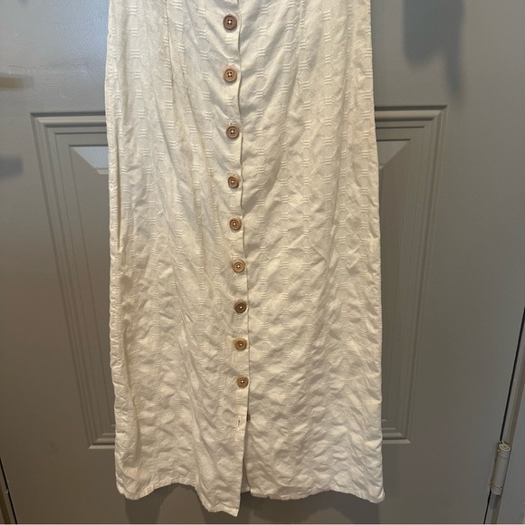Free People Acting Cool Button Down Midi Dress White Ivory Size Extra Small XS - Picture 5 of 8